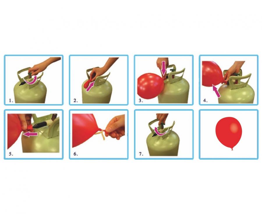 Butla z helem (jednorazowa) na 30 balonów rozm. 9 cali, prod. GoDan zdjęcie 1