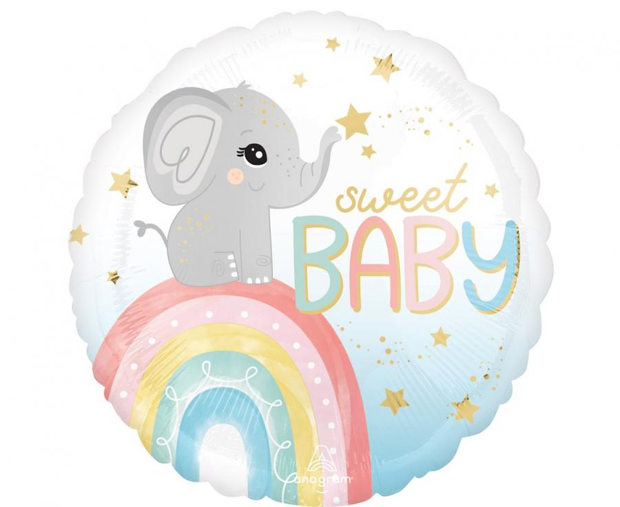 Balon foliowy 18" - Satin XL, Baby Elephant, baby shower, słonik - Amscan / Anagram zdjęcie 1