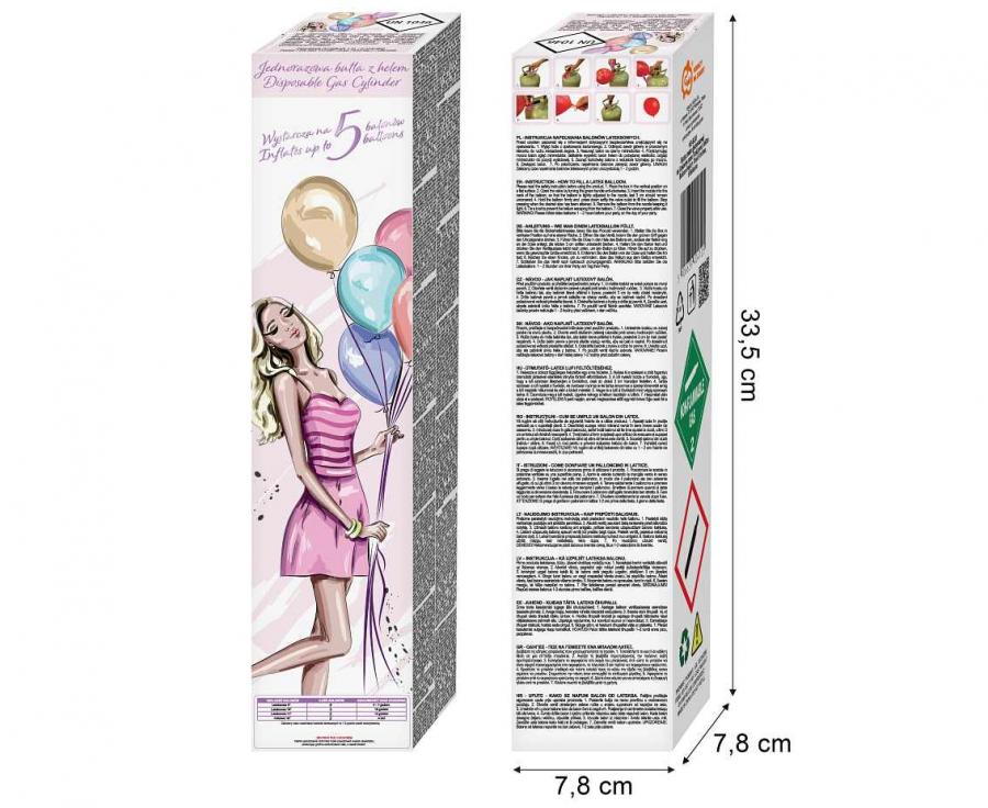 Butla z helem mała - jednorazowa - na 5 balonów rozm. 9 cali - Godan S.A. zdjęcie 1