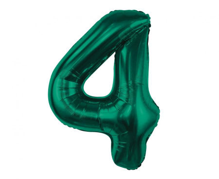 Balon foliowy B&C, cyfra 4, zieleń butelkowa, 85 cm - Godan S.A. zdjęcie 1