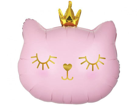 Balon foliowy Kotek, 42x39,5 cm, korona, w koronie - Godan S.A. zdjęcie 1