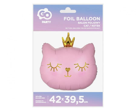 Balon foliowy Kotek, 42x39,5 cm, korona, w koronie - Godan S.A. zdjęcie 3