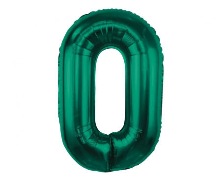 Balon foliowy B&C, cyfra 0, zieleń butelkowa, 85 cm - Godan S.A. zdjęcie 1