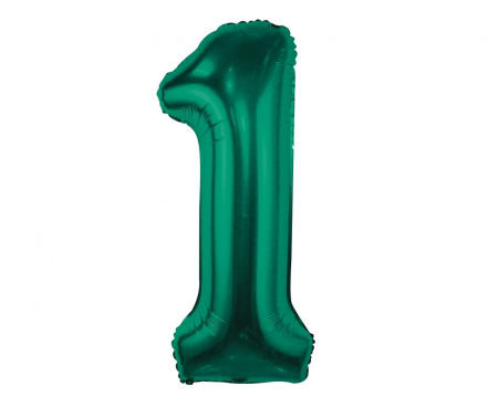 Balon foliowy B&C, cyfra 1, zieleń butelkowa, 85 cm - Godan S.A. zdjęcie 1