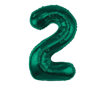 Balon foliowy B&C, cyfra 2, zieleń butelkowa, 85 cm - Godan S.A. zdjęcie 1