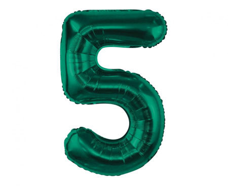 Balon foliowy B&C, cyfra 5, zieleń butelkowa, 85 cm - Godan S.A. zdjęcie 1