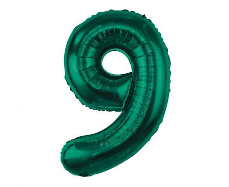 Balon foliowy B&C, cyfra 9, zieleń butelkowa, 85 cm - Godan S.A. zdjęcie 4