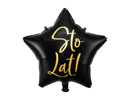 Balon foliowy czarna gwiazda na urodziny, 15,5