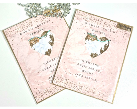 Kartka urodzinowa Pan Dragon - Gold, różowo-złota