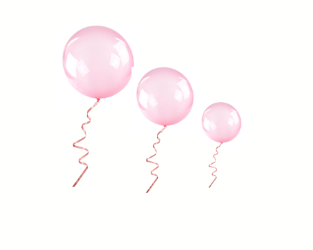 Balon Bubble 50cm, transparentny, różowy