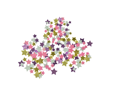 Naklejki samoprzylepne gwiazdki, mix kolorów, brokatowe