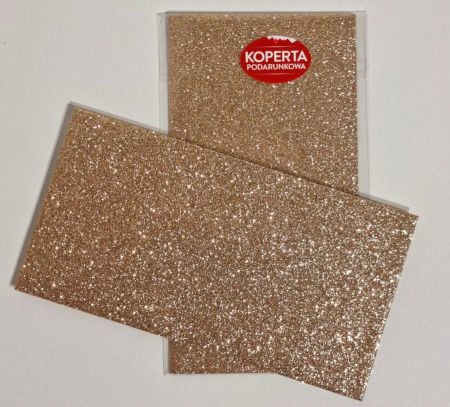 Koperta ozdobna, miedziana złota, brokat