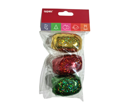 Wstążki - zestaw wstążek do pakowania prezentów  - czerwona, zielona, złota