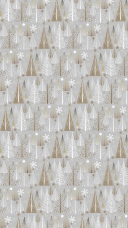 Papier prezentowy srebrny, choinki, Boże Narodzenie, 70x200cm