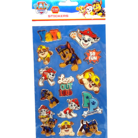 Naklejki Psi Patrol, Paw Patrol 3D, holograficzne, wypukłe, 30 szt. /holo/epoks
