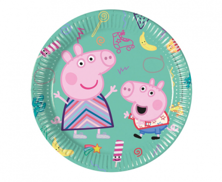 Talerzyki pap. Peppa Pig, next generation, 20 cm, 8 szt. (plastic-free)