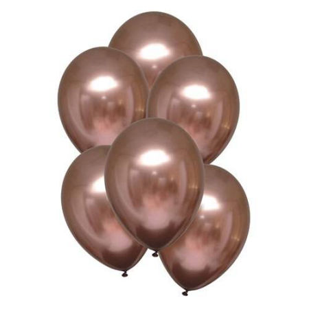 Balony lateksowe Satin Luxe 28cm, Chrome Rose Copper, różowe złoto/ miedziany, lustrzane, 50 szt.