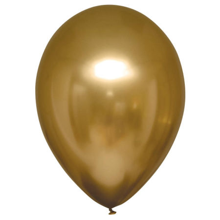 Balony lateksowe Decorator Satin Luxe Chrome,  Gold Sateen, Złote satynowe 12cm, 100 szt., zestaw