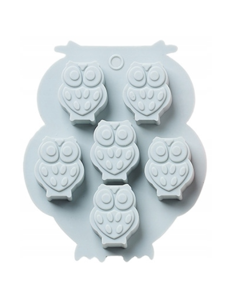 Foremka silikonowa sowa do robienia lodu, kostki lodu, sowy, różowa