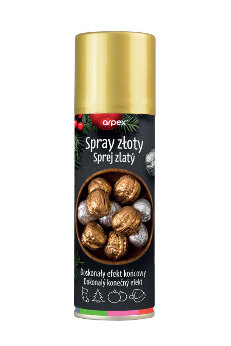 Spray dekoracyjny złoty, 125ml, brokat w sprayu