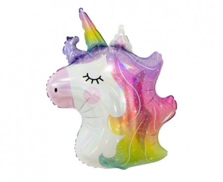Balon foliowy Unicorn, Jednorożec (głowa), 75 cm, błyszczący, unicorn
