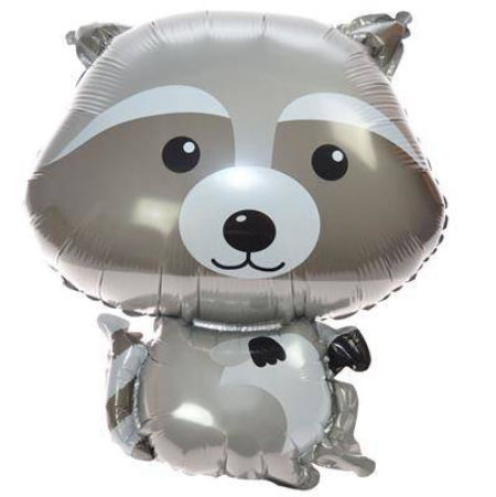 Balon foliowy 23 cale, 60cm - Szop pracz, zwierzęta leśne