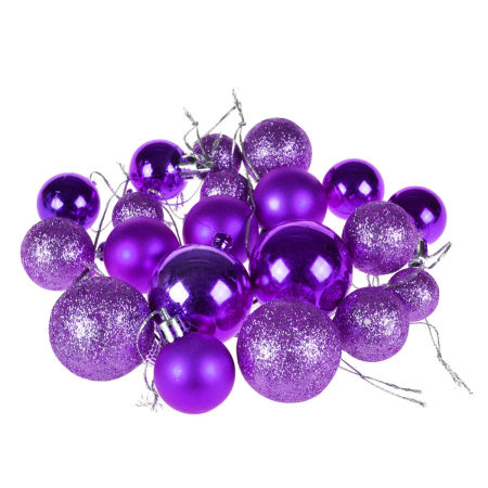 Komplet bombek dekorowanych - mix rozmiarów fioletowy