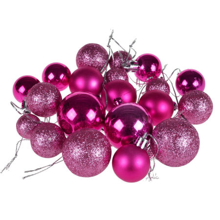 Komplet bombek dekorowanych - mix rozmiarów, różowe/malinowe