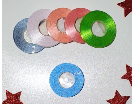 Wstążka, tasiemka satynowa 9mm - 27,4m, jasny niebieski