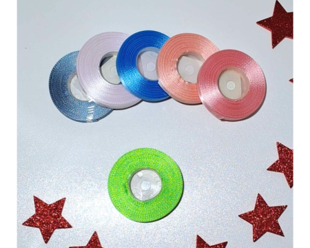 Wstążka, tasiemka satynowa 9mm - 27,4m, jasny zielony