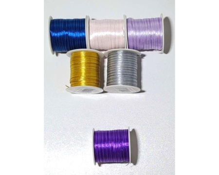 Wstążka, tasiemka satynowa 3,5mm - 91,4m, fioletowy