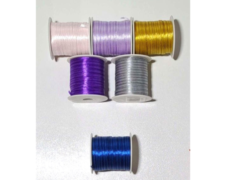 Wstążka, tasiemka satynowa 3,5mm - 91,4m, jasny granatowy