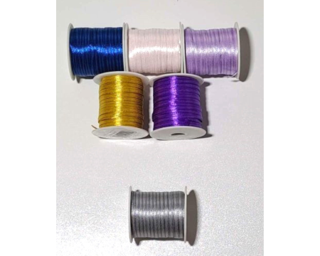 Wstążka, tasiemka satynowa 3,5mm - 91,4m, srebrny