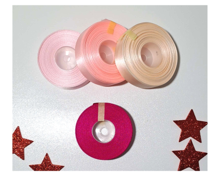 Wstążka, tasiemka satynowa 25mm - 27,4m, amarantowy