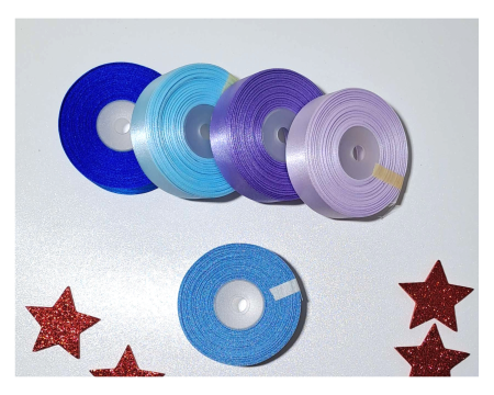 Wstążka, tasiemka satynowa 25mm - 27,4m, jasny niebieski