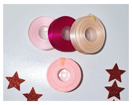 Wstążka, tasiemka satynowa 25mm - 27,4m, łososiowy