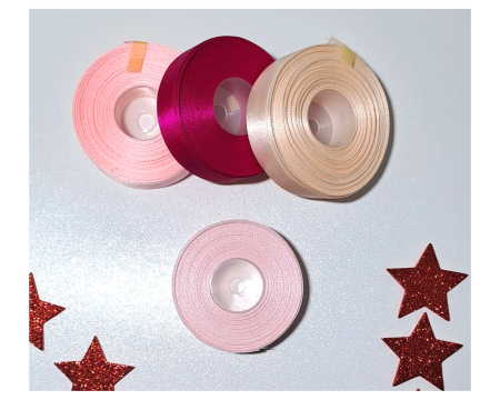 Wstążka, tasiemka satynowa 25mm - 27,4m, różowy
