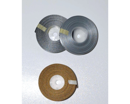 Wstążka, tasiemka satynowa 12,5mm - 27,4m, beżowo-złoty