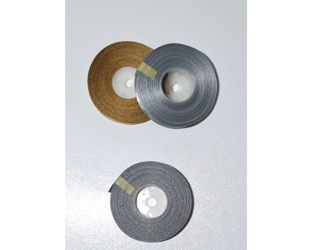 Wstążka, tasiemka satynowa 12,5mm - 27,4m, ciemny srebrny