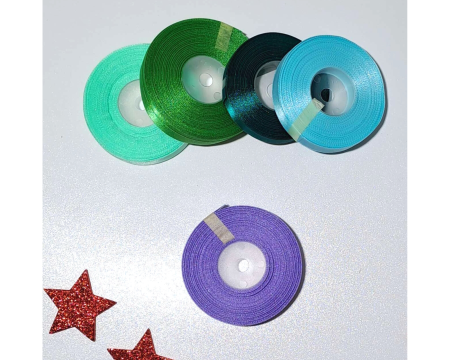 Wstążka, tasiemka satynowa 12,5mm - 27,4m, fioletowo-niebieski