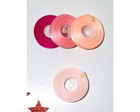Wstążka, tasiemka satynowa 12,5mm - 27,4m, pudrowy róż