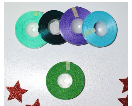 Wstążka, tasiemka satynowa 12,5mm - 27,4m, trawiasty zielony