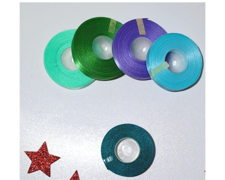 Wstążka, tasiemka satynowa 12,5mm - 27,4m, ciemny zielony