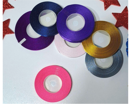 Wstążka, tasiemka satynowa 6mm - 27,4m, ciemny różowy