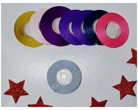 Wstążka, tasiemka satynowa 6mm - 27,4m, srebrny