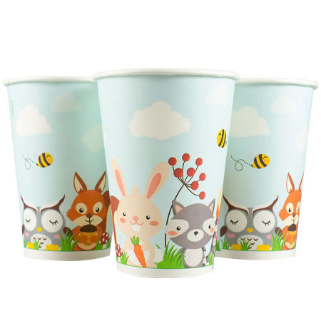 Kubeczki papierowe - Leśne zwierzątka (8 szt.)