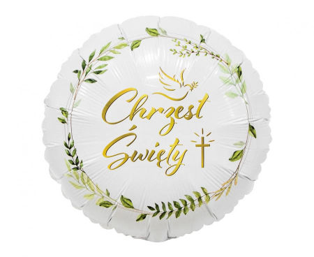 Balon foliowy Chrzest Święty (gołąbek i krzyż), 18