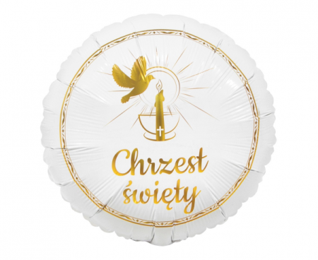 Balon foliowy Chrzest Święty (gołąbek i świeca), 18