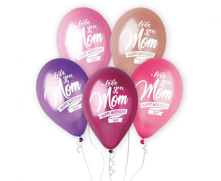 Balony Premium Hel Mother’s Day, 13 cali/ 5 szt.