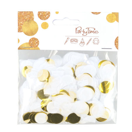 Konfetti foliowe Kółeczka, Celebrate! złoto-białe, 15g